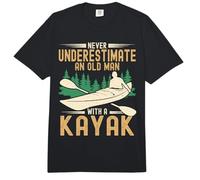 Never Underestimate an Old Man with A Kayak Kayaking Paddle Comfort Colors Adult Heavyweight T-Shirt