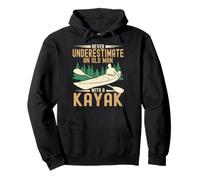 Never Underestimate An Old Man With A Kayak Kayaking Paddle Pullover Hoodie
