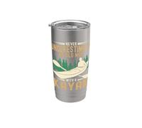 Never Underestimate an Old Man with A Kayak Kayaking Paddle Stainless Steel Insulated Tumbler