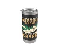 Never Underestimate an Old Man with A Kayak Kayaking Paddle Stainless Steel Insulated Tumbler