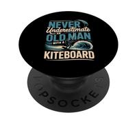 Never Underestimate An Old Man With A Kiteboard PopSockets Adhesive PopGrip
