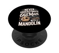 Never Underestimate An Old Man With A Mandolin Hero PopSockets Adhesive PopGrip