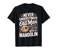 Never Underestimate an Old Man with A Mandolin Hero T-Shirt