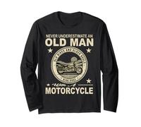 Never Underestimate an Old Man with A Motorcycle Ride Free Long Sleeve T-Shirt