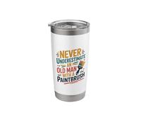 Never Underestimate an Old Man with A Paintbrush, Painter Stainless Steel Insulated Tumbler