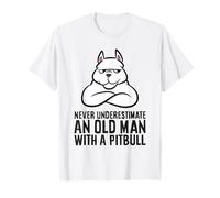 Never Underestimate an Old Man with A Pitbull Dog T-Shirt