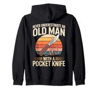 Never Underestimate An Old Man With A Pocket Knife Zip Hoodie