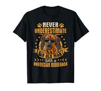 Never Underestimate An Old Man With A Rhodesian Ridgeback T-Shirt