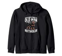 Never Underestimate An Old Man With A Rottweiler Dog Zip Hoodie