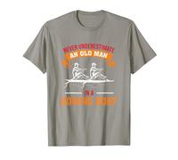 Never Underestimate an Old Man with A Rowing Boat Canoe T-Shirt, Men, Slate Grey, 3X-Large