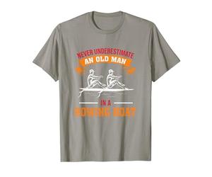 Never Underestimate an Old Man with A Rowing Boat Canoe T-Shirt, Men, Slate Grey, 3X-Large