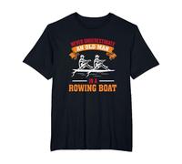 Never Underestimate an Old Man with A Rowing Boat Canoe T-Shirt, Men's Big and Tall, Black, 6X Tall