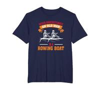 Never Underestimate an Old Man with A Rowing Boat Canoe T-Shirt, Men's Big and Tall, Navy Blue, 3X Tall