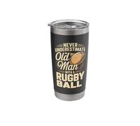 Never Underestimate an Old Man with A Rugby Ball Pride Stainless Steel Insulated Tumbler