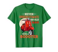Never Underestimate an Old Man with A Scooter Pro Scooter T-Shirt, Men, Kelly Green, XX-Large