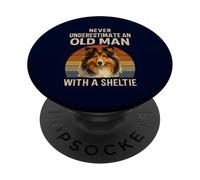 Never Underestimate an Old Man With a Sheltie PopSockets Adhesive PopGrip