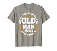 Never Underestimate an Old Man with A Skateboard T-Shirt, Men, Slate Grey, 3X-Large