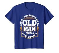 Never Underestimate an Old Man with A Skateboard T-Shirt, Youth, Royal Blue, X-Small