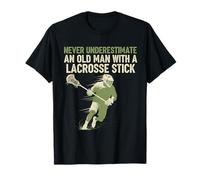 Never Underestimate an Old Man with A Stick Lax Lacroose T-Shirt