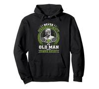 Never Underestimate An Old Man With A Tennis Racket Player Pullover Hoodie