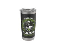Never Underestimate an Old Man with A Tennis Racket Player Stainless Steel Insulated Tumbler