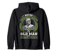 Never Underestimate An Old Man With A Tennis Racket Player Zip Hoodie