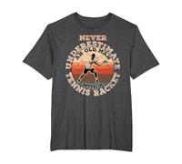 Never Underestimate an Old Man with a Tennis Racket T-Shirt, Men's Big and Tall, Dark Heather Grey, 4X Tall