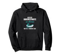 Never Underestimate An Old Man With A Throw Bag - Raft Guide Pullover Hoodie