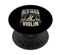 Never Underestimate An Old Man With A Violin PopSockets Adhesive PopGrip