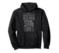 Never Underestimate An Old Man With An RV Camper Camping Pullover Hoodie