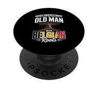 Never Underestimate An Old Man With Belgian Roots PopSockets Adhesive PopGrip