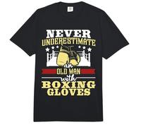 Never Underestimate an Old Man with Boxing Gloves - Boxer Comfort Colors Adult Heavyweight T-Shirt