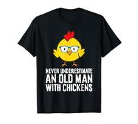 Never Underestimate an Old Man with Chickens T-Shirt