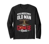 Never Underestimate an Old Man with Chinese Roots Long Sleeve T-Shirt