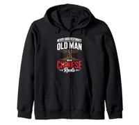 Never Underestimate An Old Man With Chinese Roots Zip Hoodie