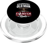 Never Underestimate An Old Man With Danish Roots Pride PopSockets PopGrip for MagSafe