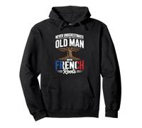 Never Underestimate An Old Man With French Roots Pride Pullover Hoodie