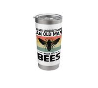 Never Underestimate an Old Man with His Bees Beekeeper Stainless Steel Insulated Tumbler