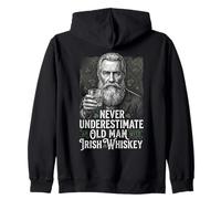 Never Underestimate An Old Man With Irish Whiskey Drinker Zip Hoodie