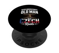 Never Underestimate An Old Man With Strong Czech Roots PopSockets Adhesive PopGrip