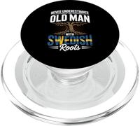 Never Underestimate An Old Man With Swedish Roots Pride PopSockets PopGrip for MagSafe