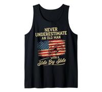 Never Underestimate an Old Man with UTV and Flag USA Tank Top