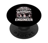 Never Underestimate An Old Woman Civil Engineer PopSockets Adhesive PopGrip