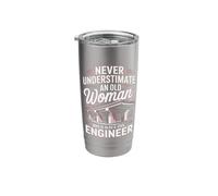 Never Underestimate an Old Woman Civil Engineer Stainless Steel Insulated Tumbler