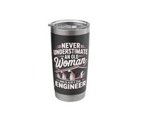 Never Underestimate an Old Woman Civil Engineer Stainless Steel Insulated Tumbler