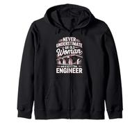 Never Underestimate An Old Woman Civil Engineer Zip Hoodie