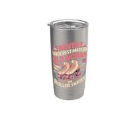Never Underestimate an Old Woman On Roller Sk Roller Skating Stainless Steel Insulated Tumbler