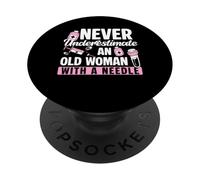 Never Underestimate An Old Woman Phlebotomy Phlebotomist PopSockets Adhesive PopGrip