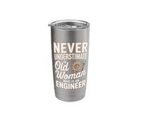 Never Underestimate an Old Woman Who is an Engineer Stainless Steel Insulated Tumbler