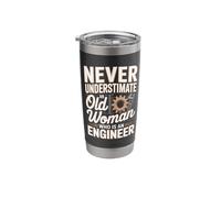 Never Underestimate an Old Woman Who is an Engineer Stainless Steel Insulated Tumbler